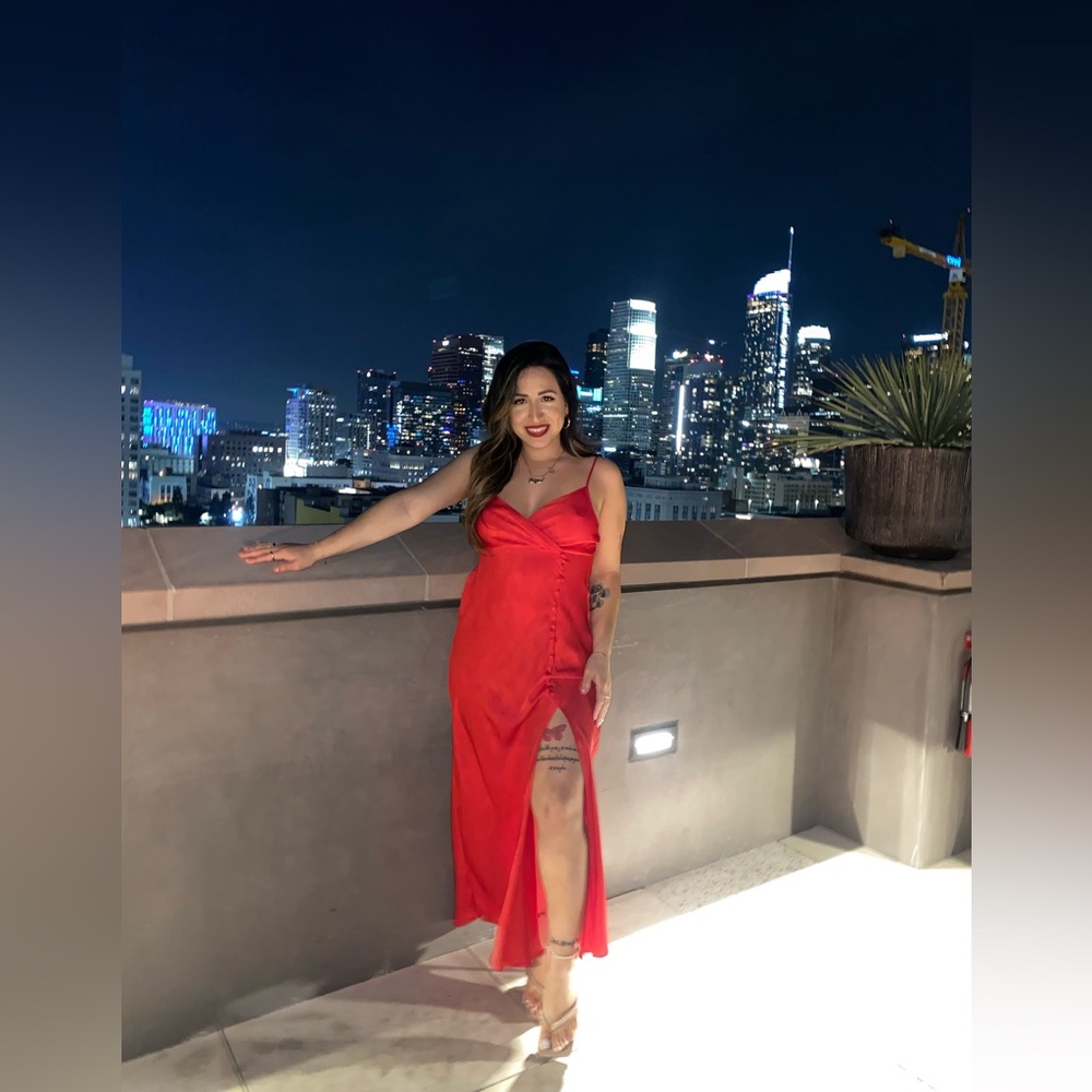 Zara Elegant Red Evening Dress